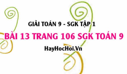 Giải bài 13 trang 106 SGK Toán 9 tập 1